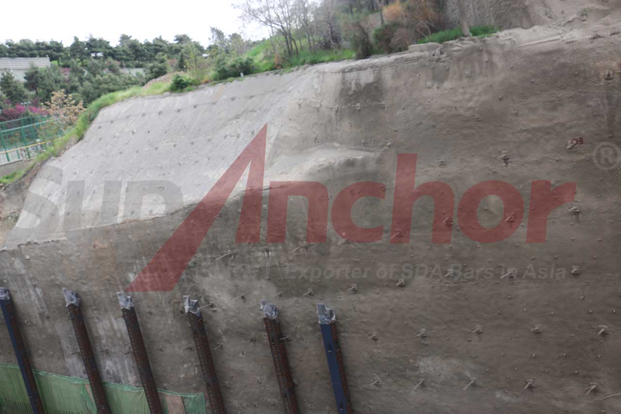 Construction site using SupAnchor self drilling anchor system