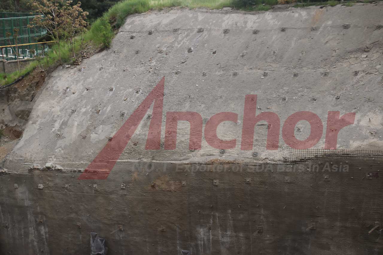 Construction site using SupAnchor self drilling anchor system