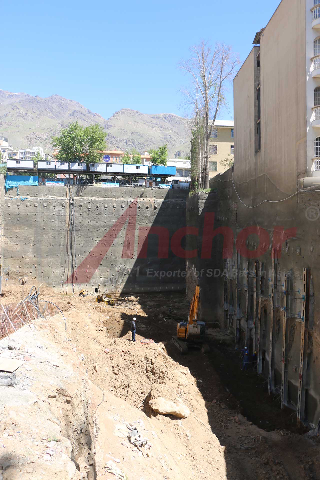 Construction site using SupAnchor self drilling anchor system