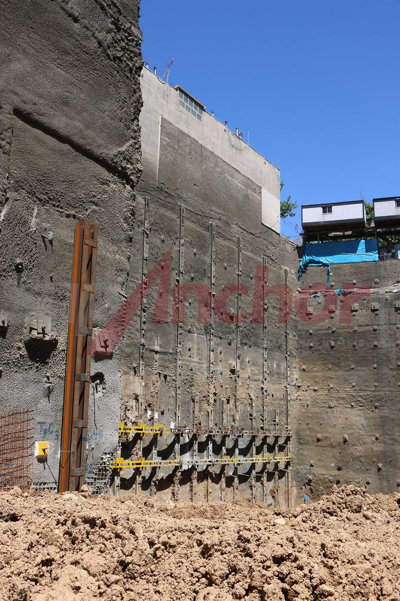 Construction site using SupAnchor self drilling anchor system