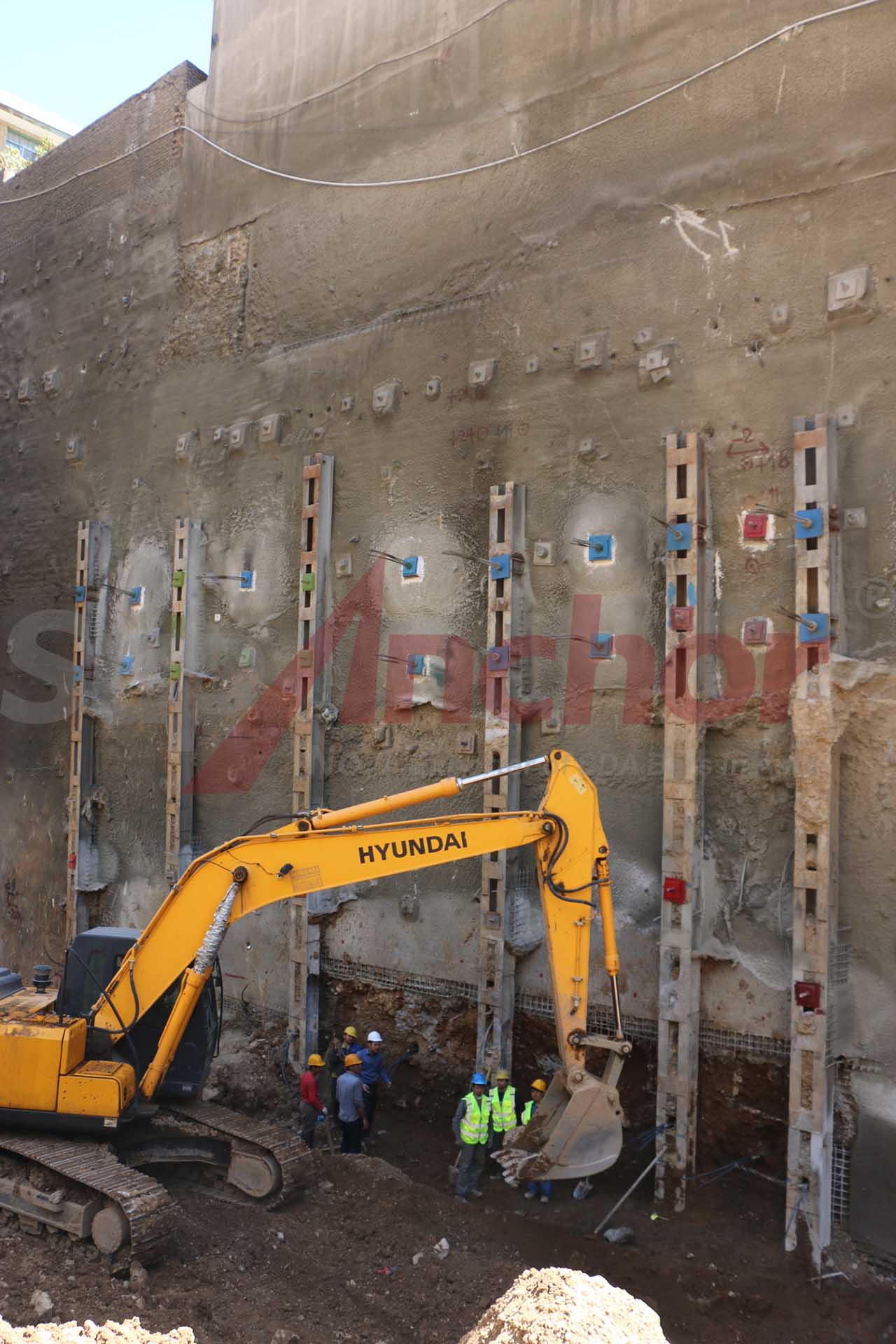 Construction site using SupAnchor self drilling anchor system