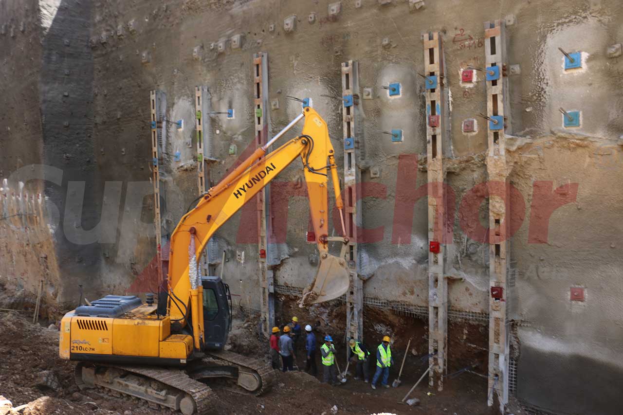 Construction site using SupAnchor self drilling anchor system