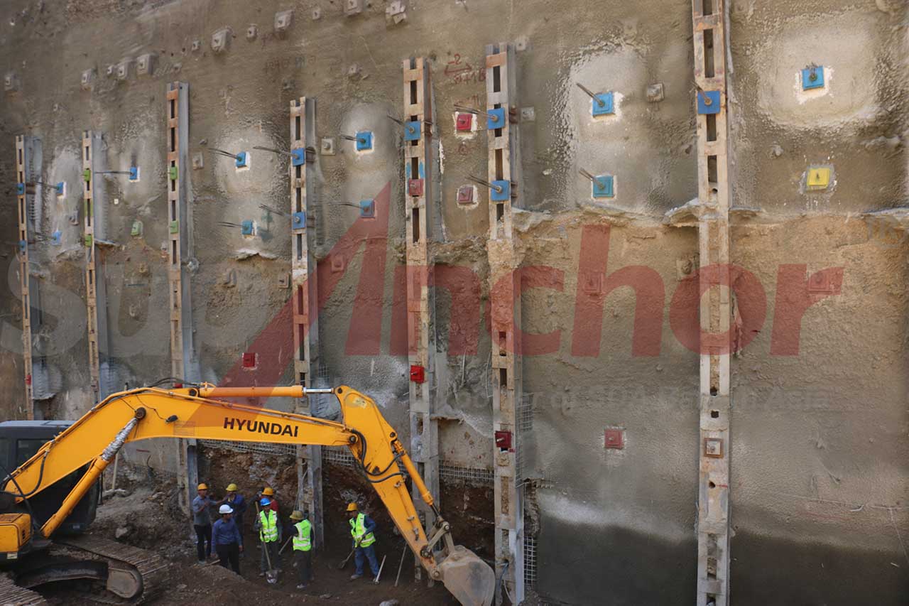 Construction site using SupAnchor self drilling anchor system