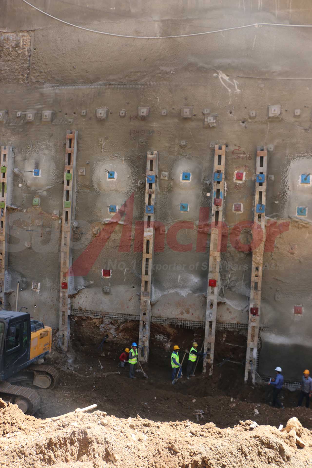 Construction site using SupAnchor self drilling anchor system