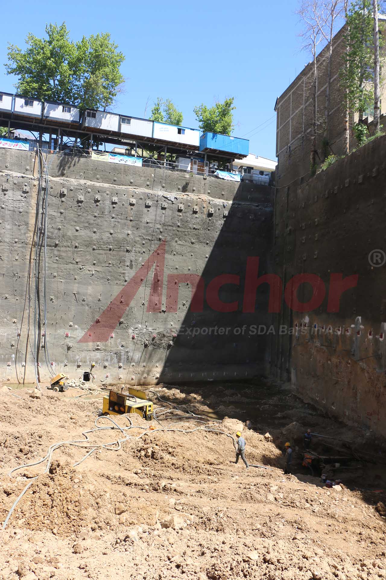 Construction site using SupAnchor self drilling anchor system