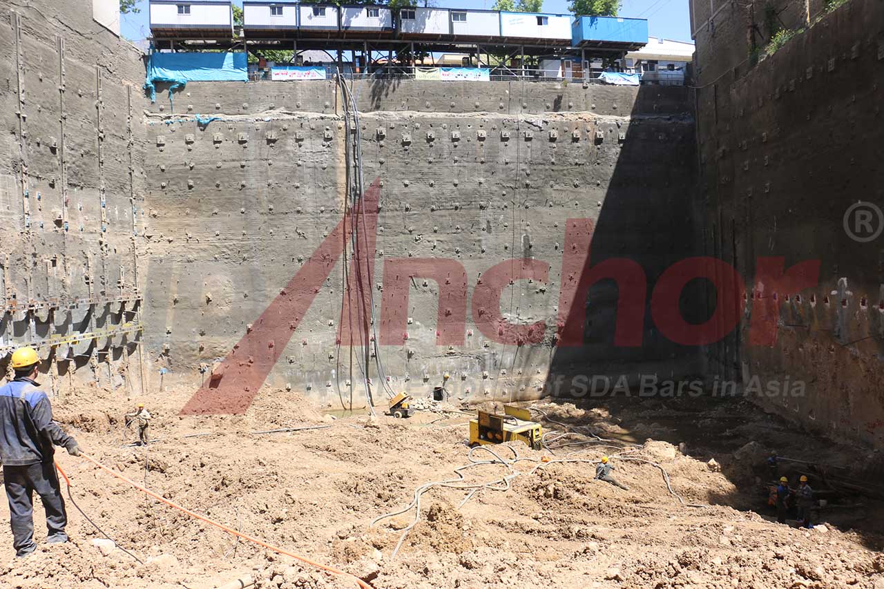 Construction site using SupAnchor self drilling anchor system