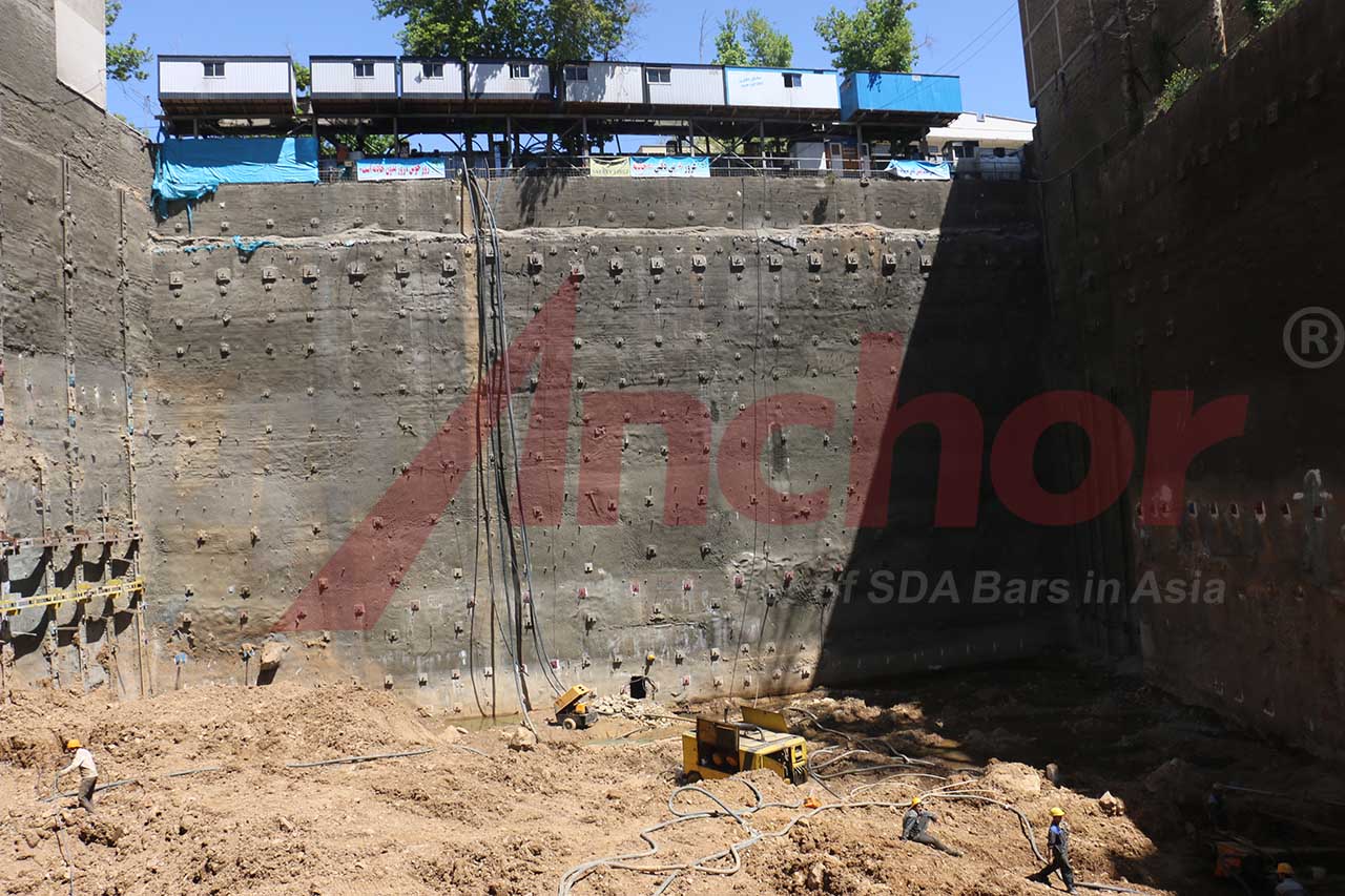 Construction site using SupAnchor self drilling anchor system