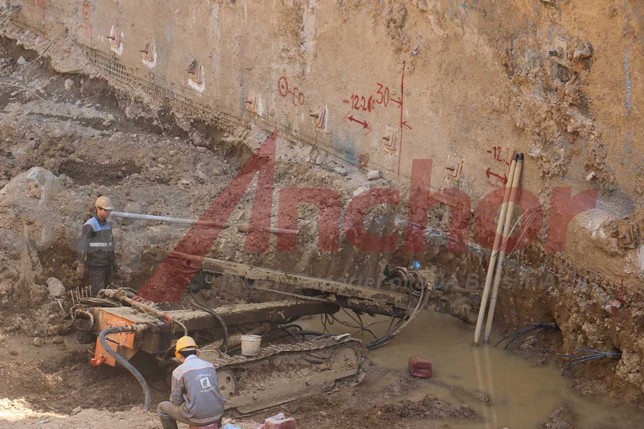 Construction site using SupAnchor self drilling anchor system