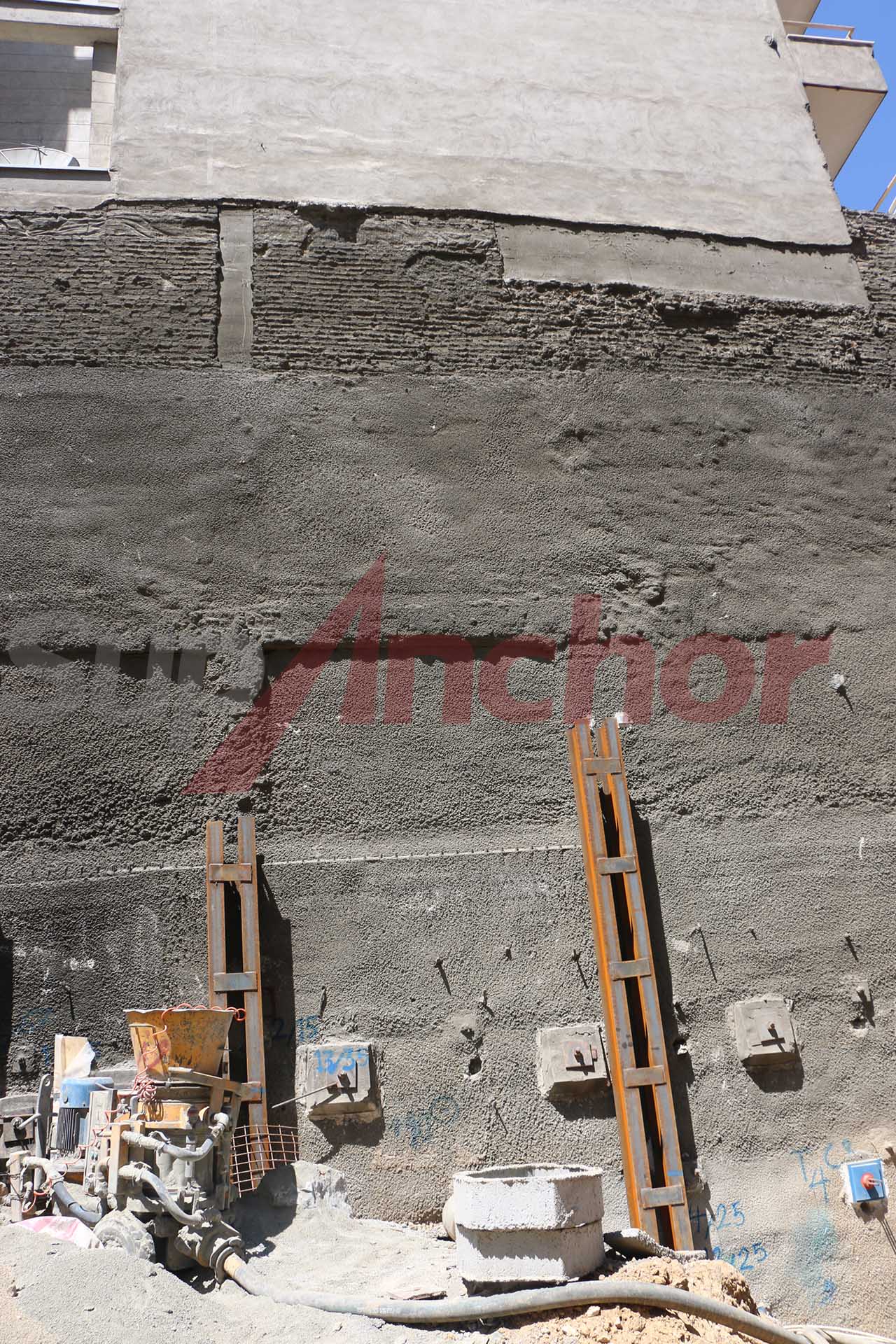 Construction site using SupAnchor self drilling anchor system