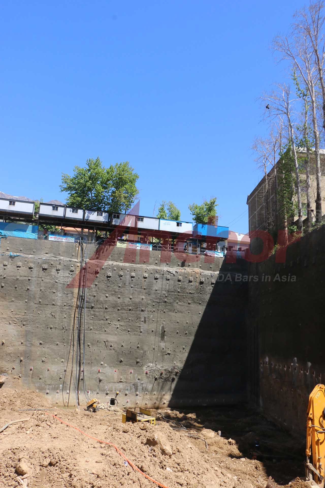 Construction site using SupAnchor self drilling anchor system