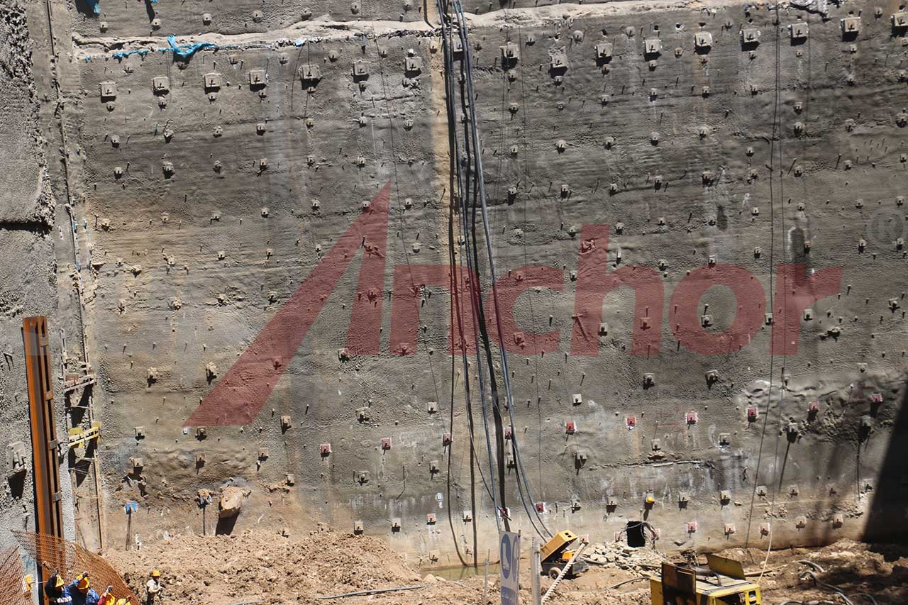 Construction site using SupAnchor self drilling anchor system