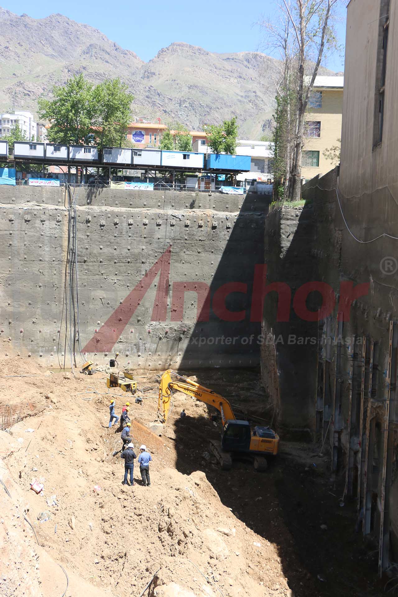 Construction site using SupAnchor self drilling anchor system