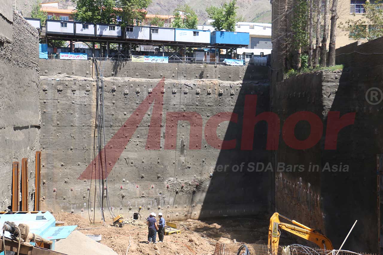 Construction site using SupAnchor self drilling anchor system