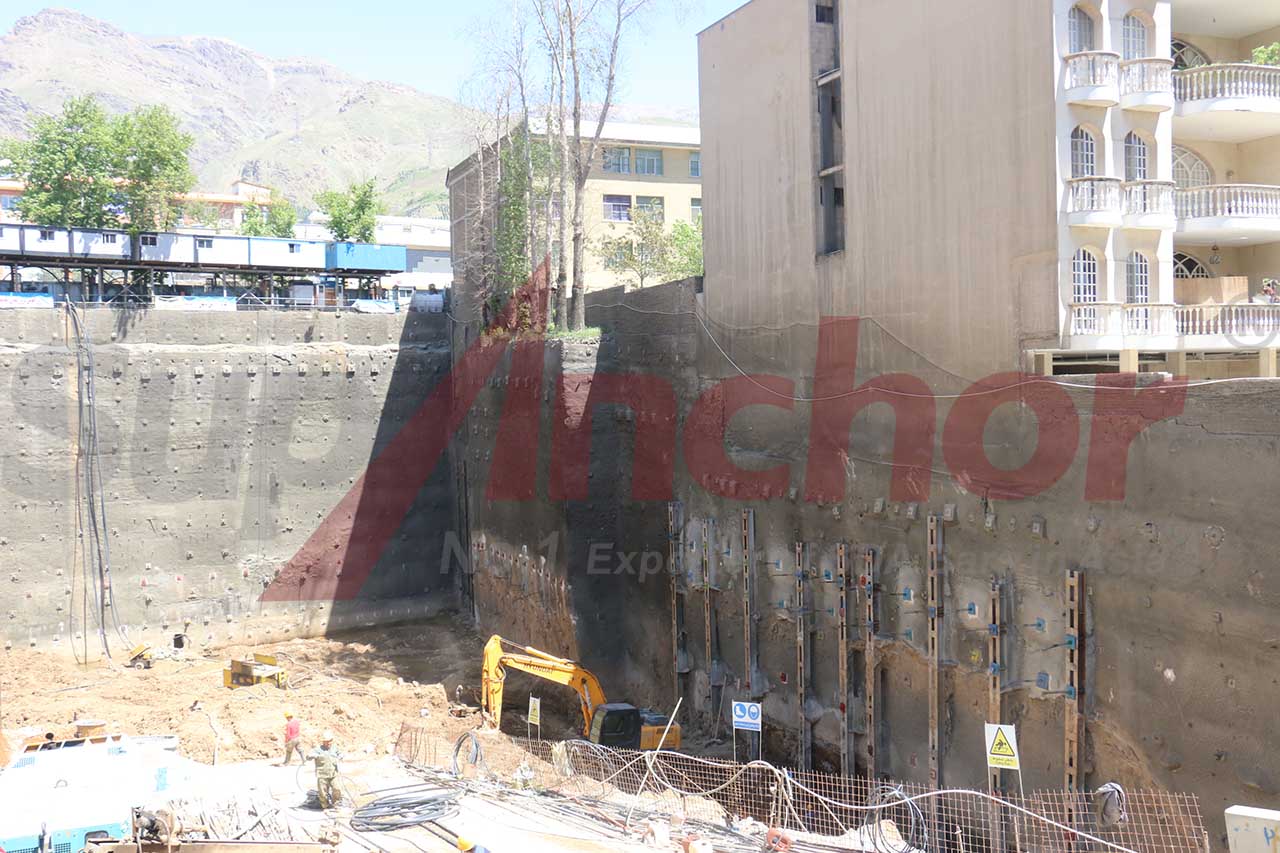 Construction site using SupAnchor self drilling anchor system