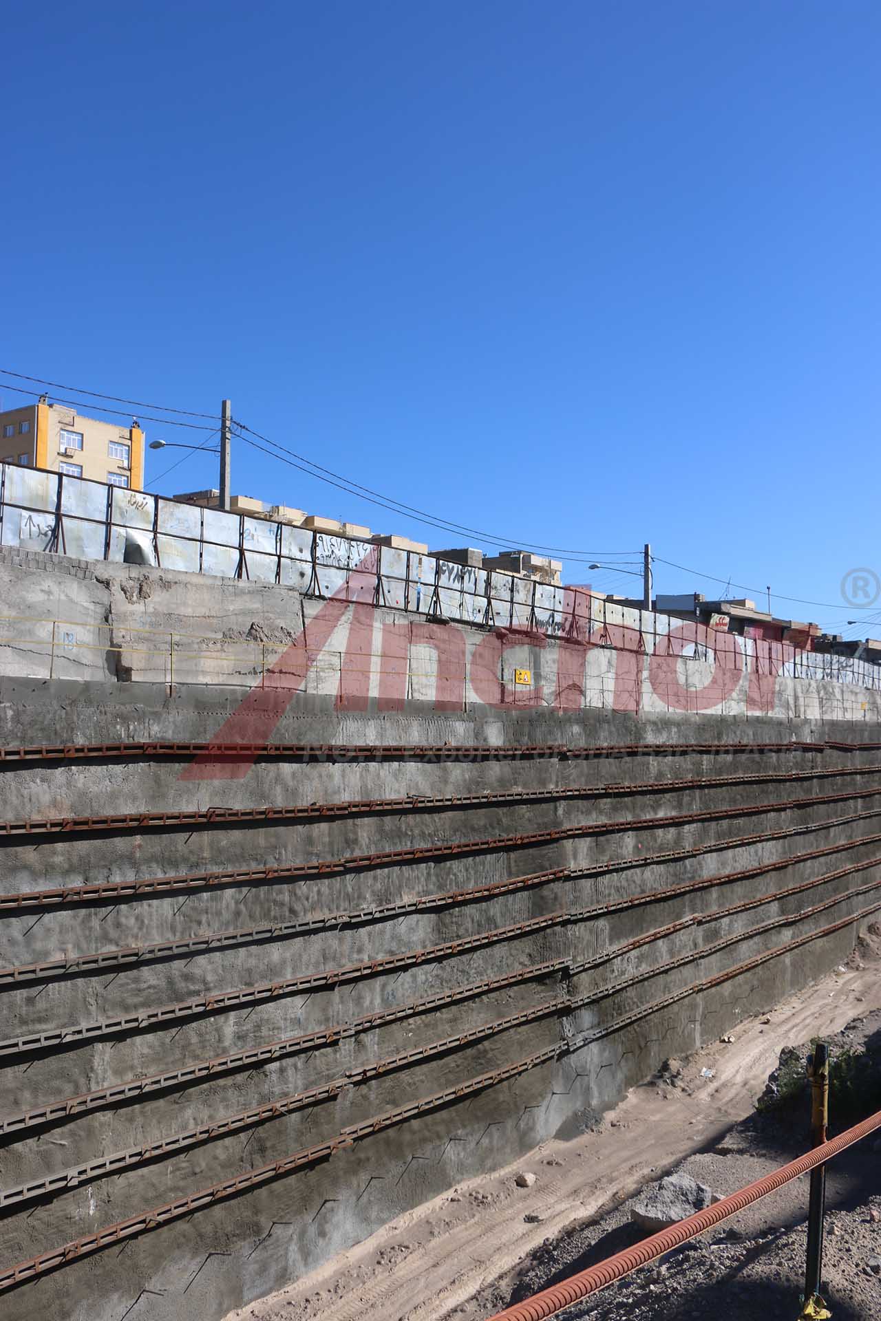 Construction site using SupAnchor self drilling anchor system