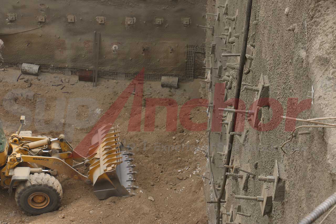 Construction site using SupAnchor self drilling anchor system