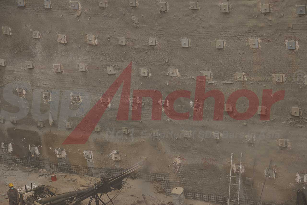 Construction site using SupAnchor self drilling anchor system