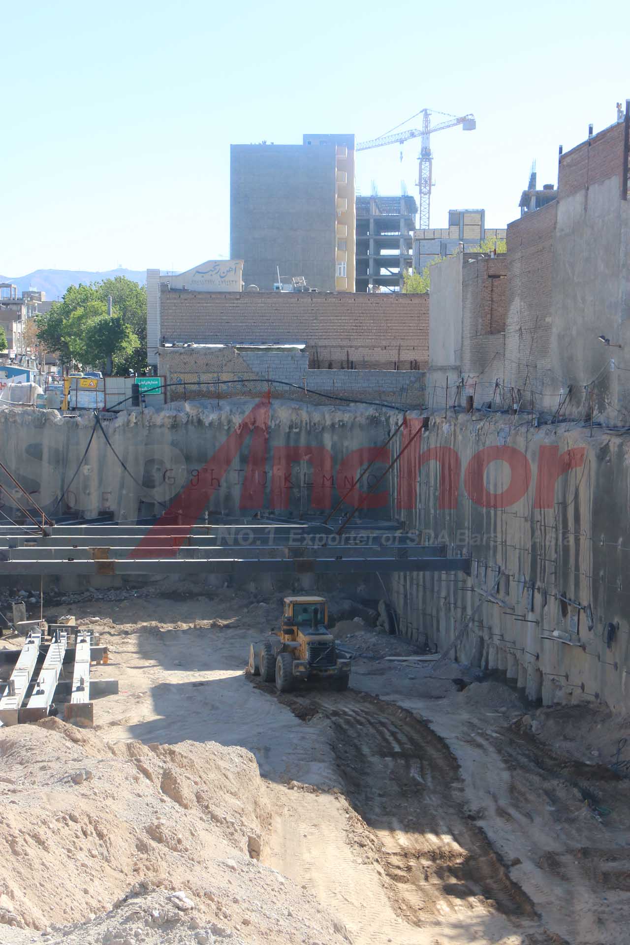 Construction site using SupAnchor self drilling anchor system