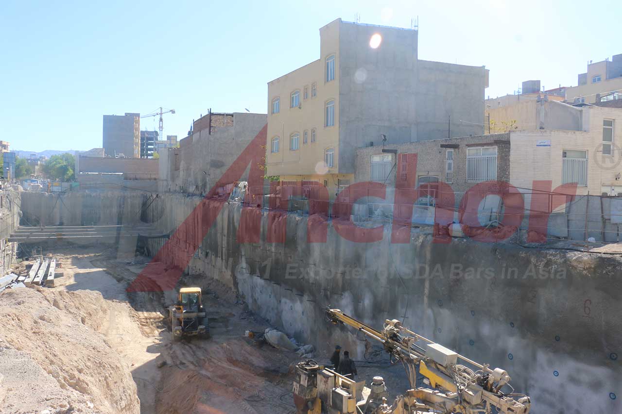 Construction site using SupAnchor self drilling anchor system