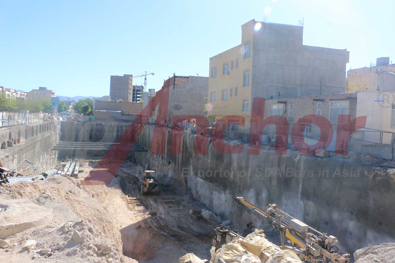 Construction site using SupAnchor self drilling anchor system