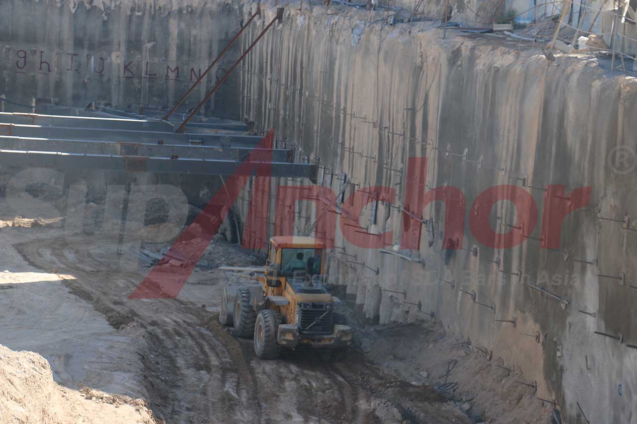 Construction site using SupAnchor self drilling anchor system