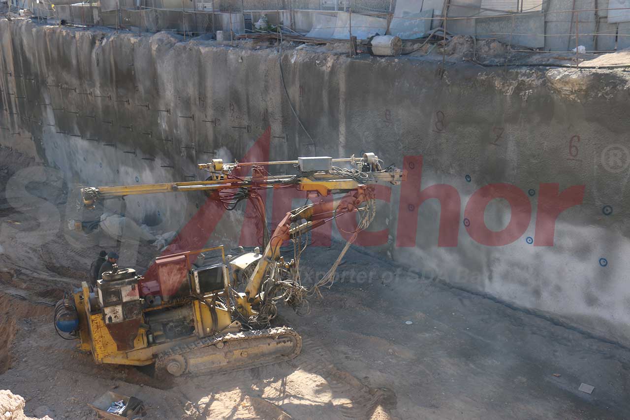 Construction site using SupAnchor self drilling anchor system