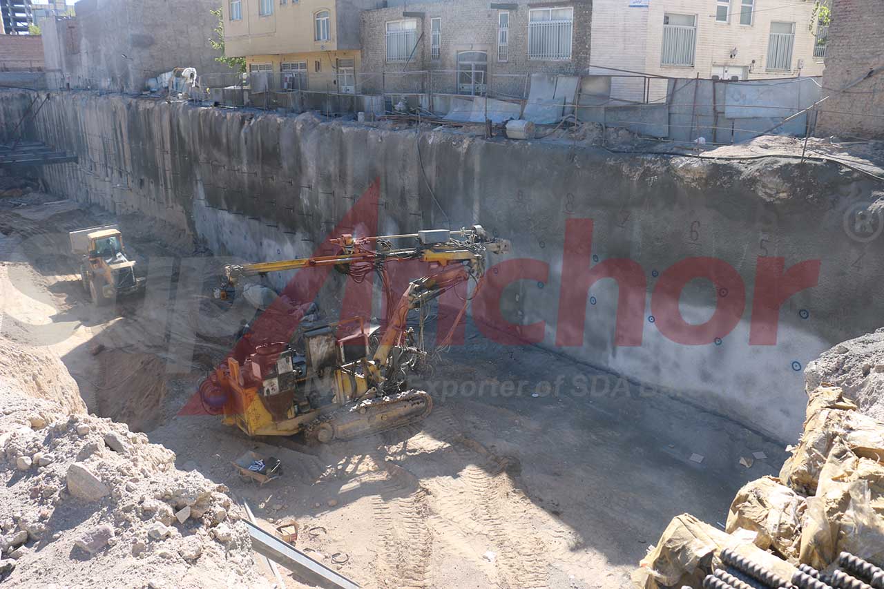 Construction site using SupAnchor self drilling anchor system