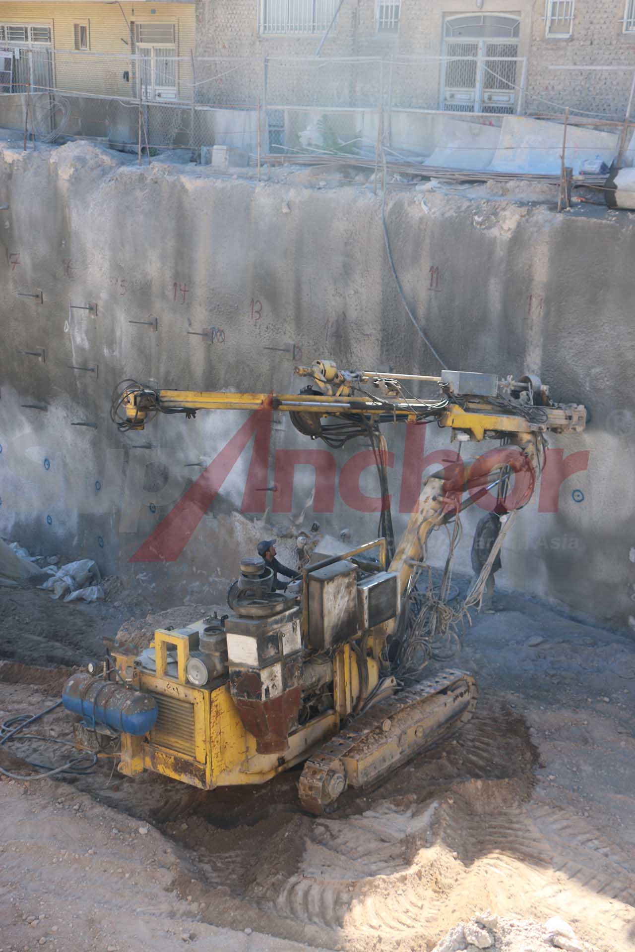 Construction site using SupAnchor self drilling anchor system