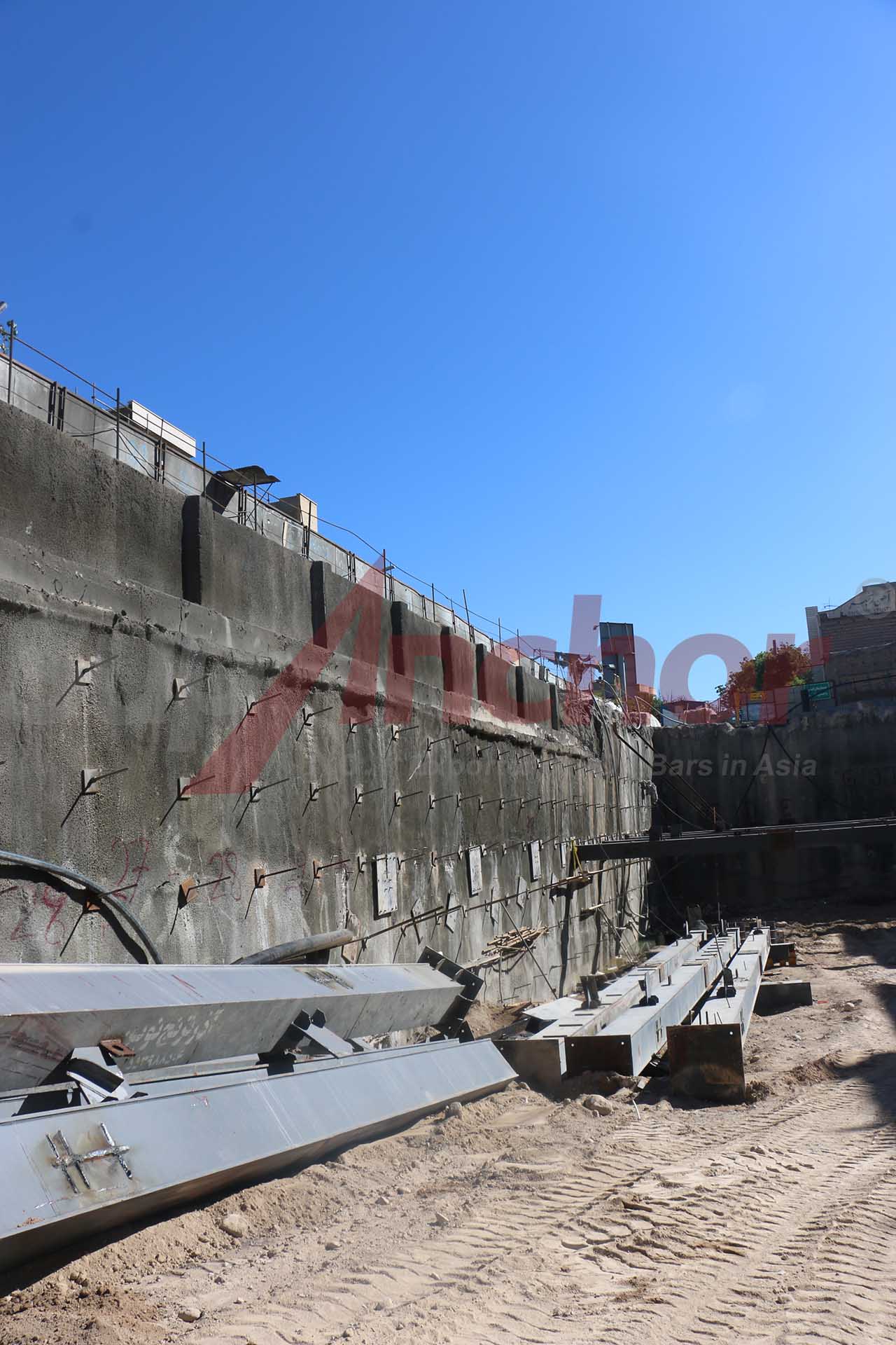 Construction site using SupAnchor self drilling anchor system