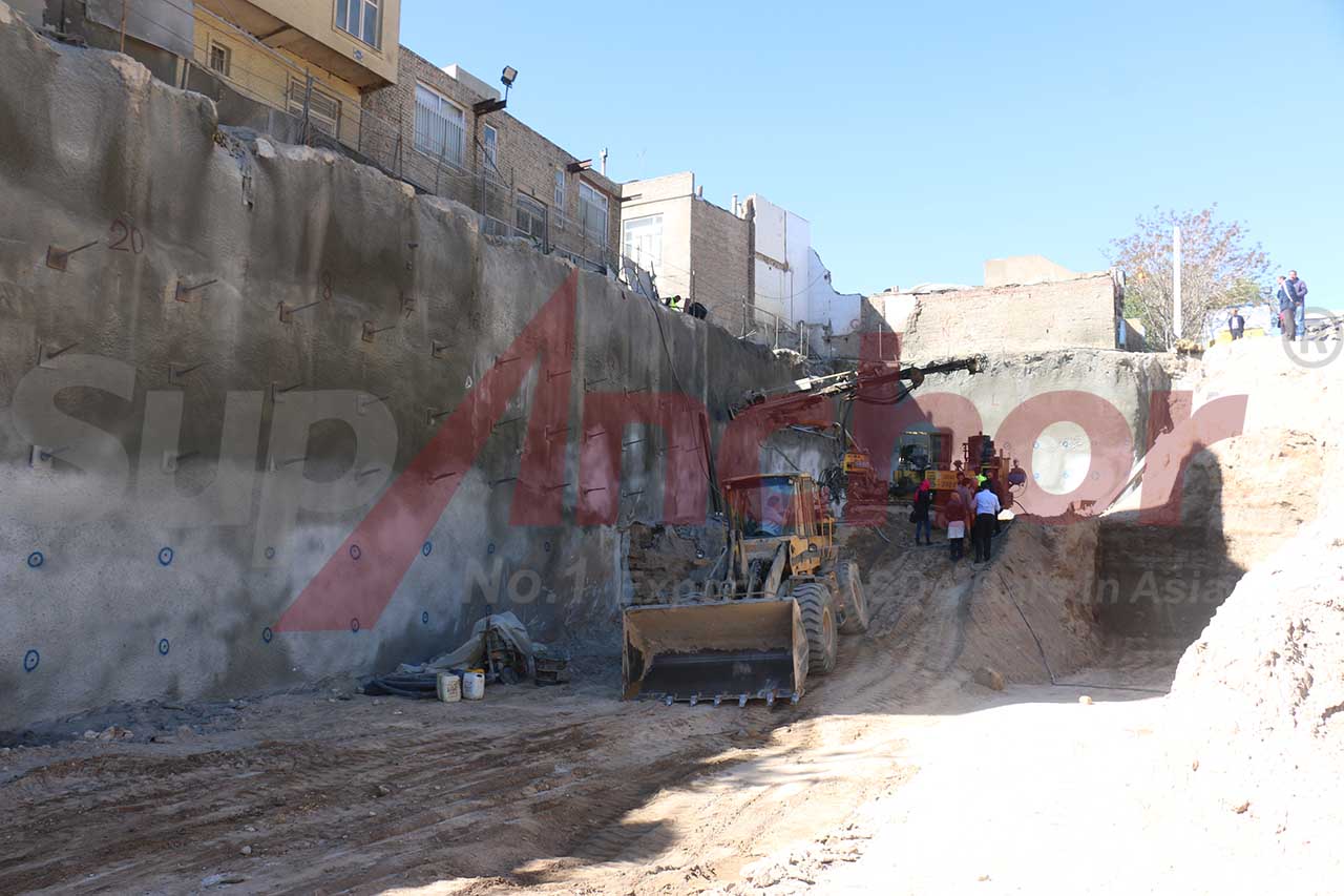 Construction site using SupAnchor self drilling anchor system