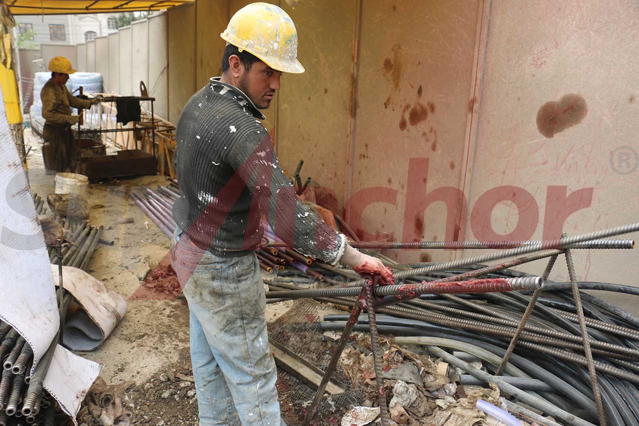 Construction site using SupAnchor self drilling anchor system