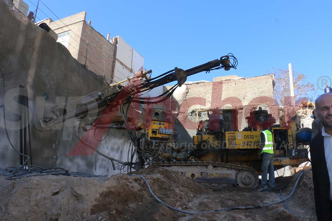 Construction site using SupAnchor self drilling anchor system