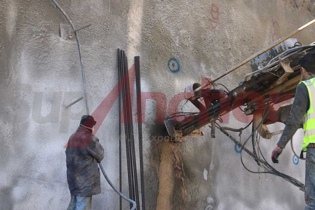 Construction site using SupAnchor self drilling anchor system