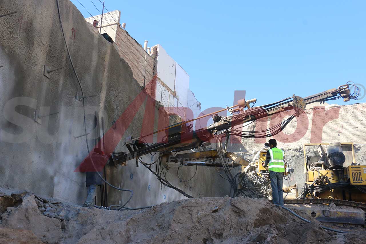 Construction site using SupAnchor self drilling anchor system