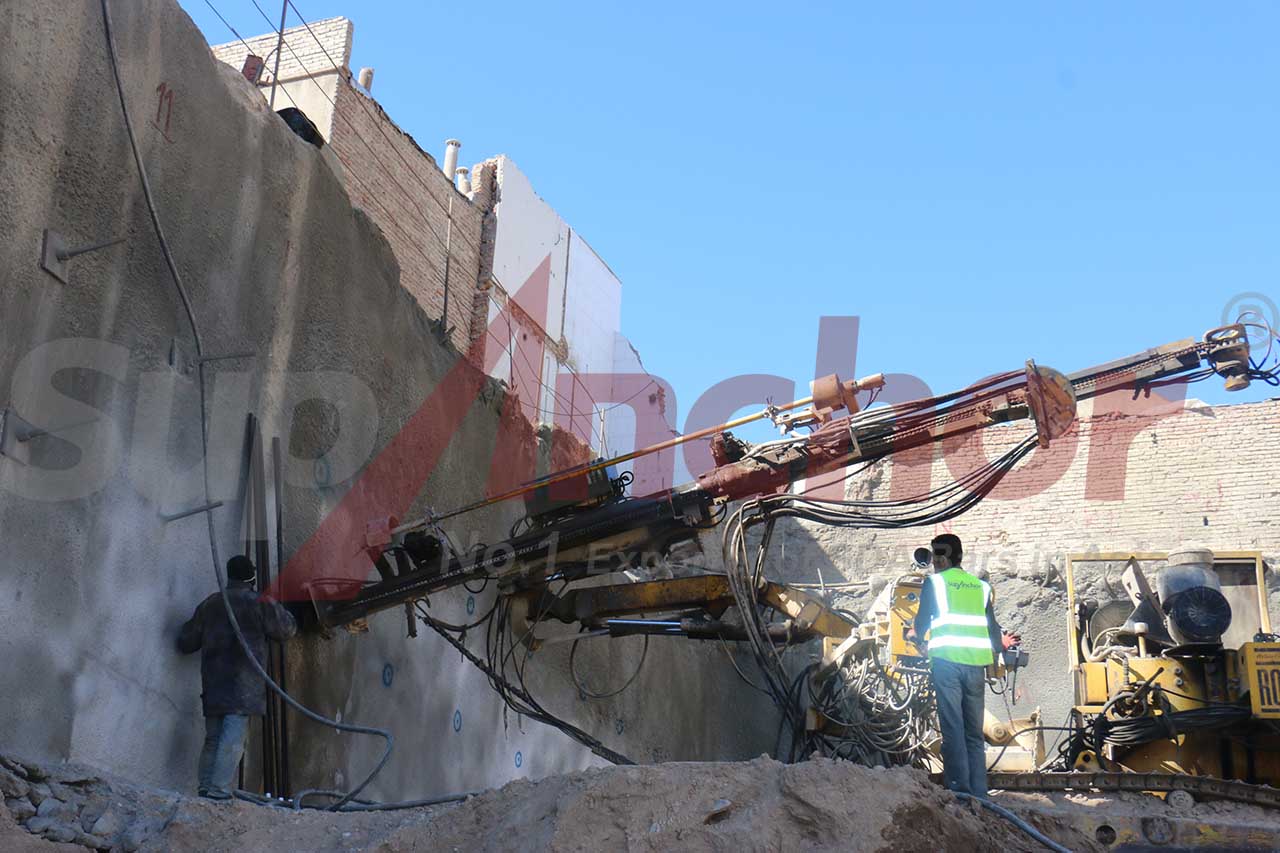 Construction site using SupAnchor self drilling anchor system