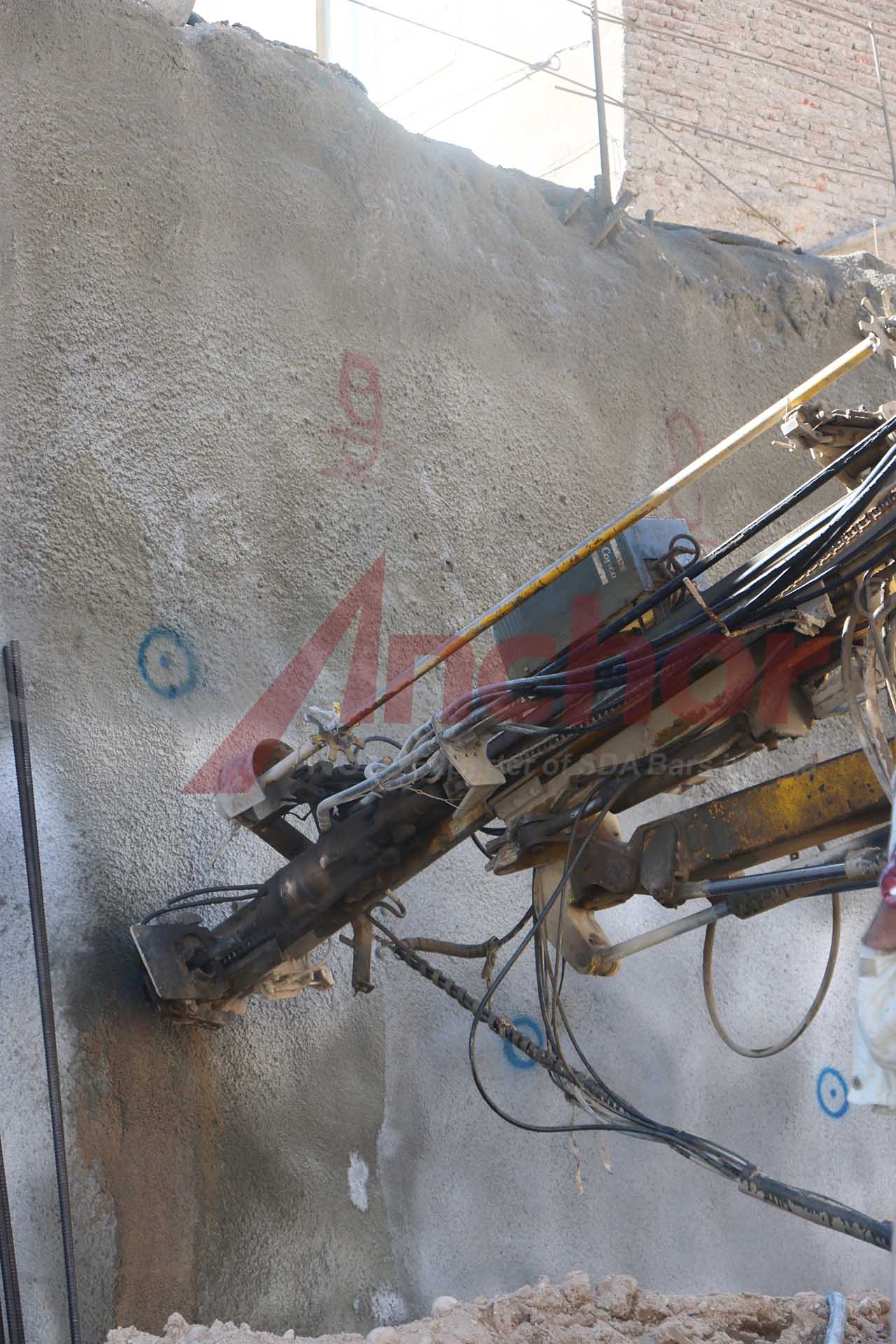 Construction site using SupAnchor self drilling anchor system