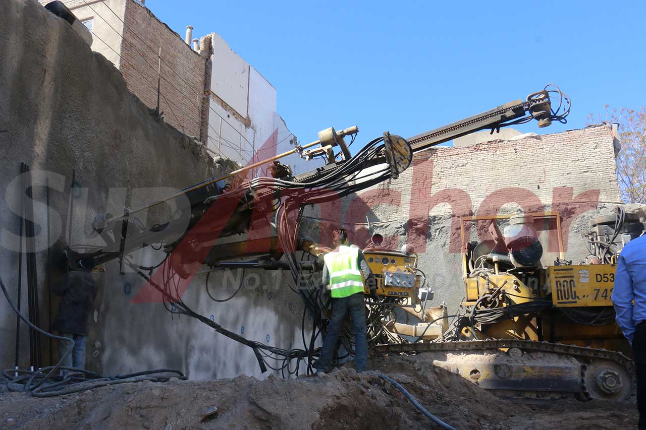 Construction site using SupAnchor self drilling anchor system