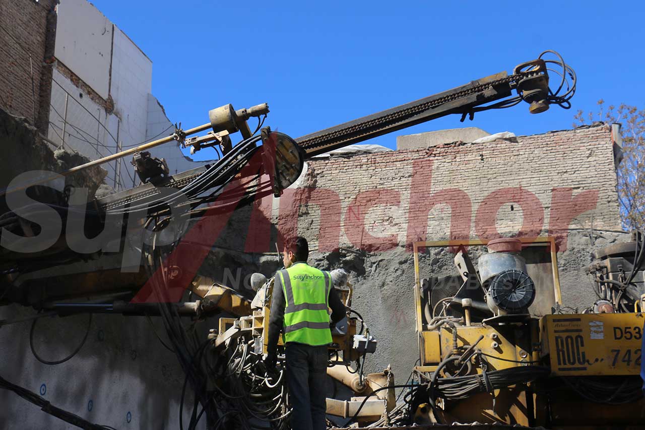 Construction site using SupAnchor self drilling anchor system