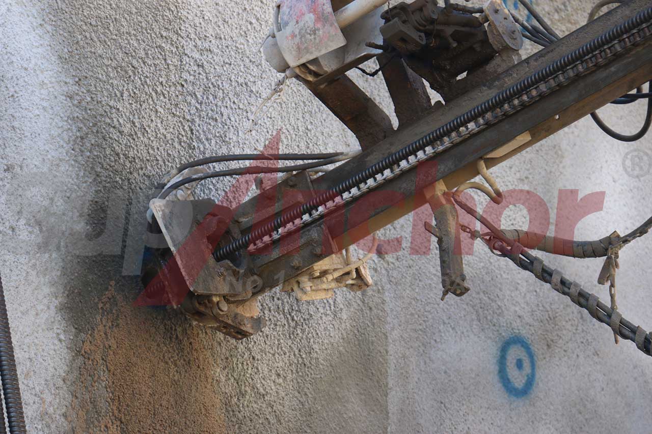 Construction site using SupAnchor self drilling anchor system