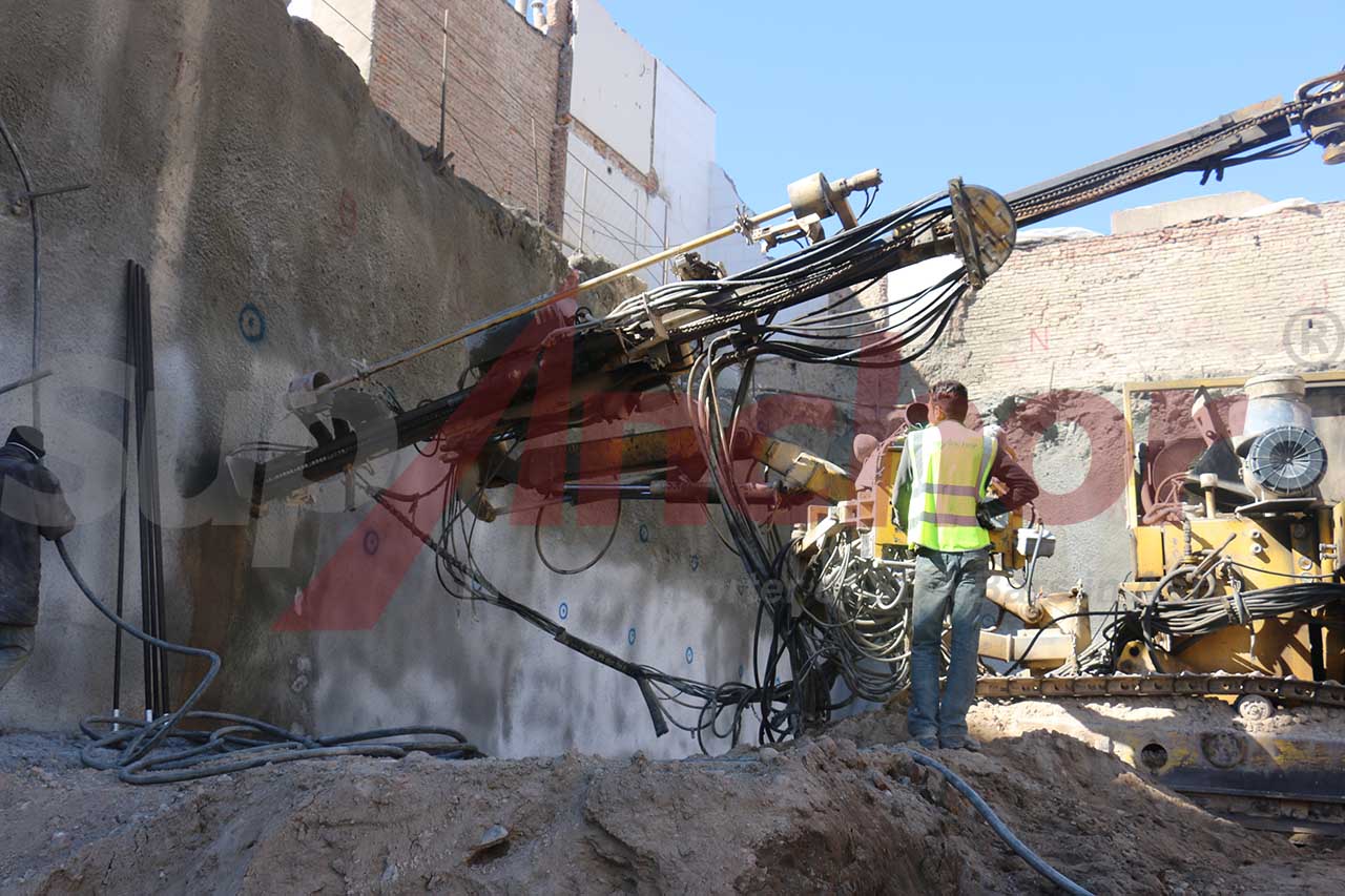 Construction site using SupAnchor self drilling anchor system