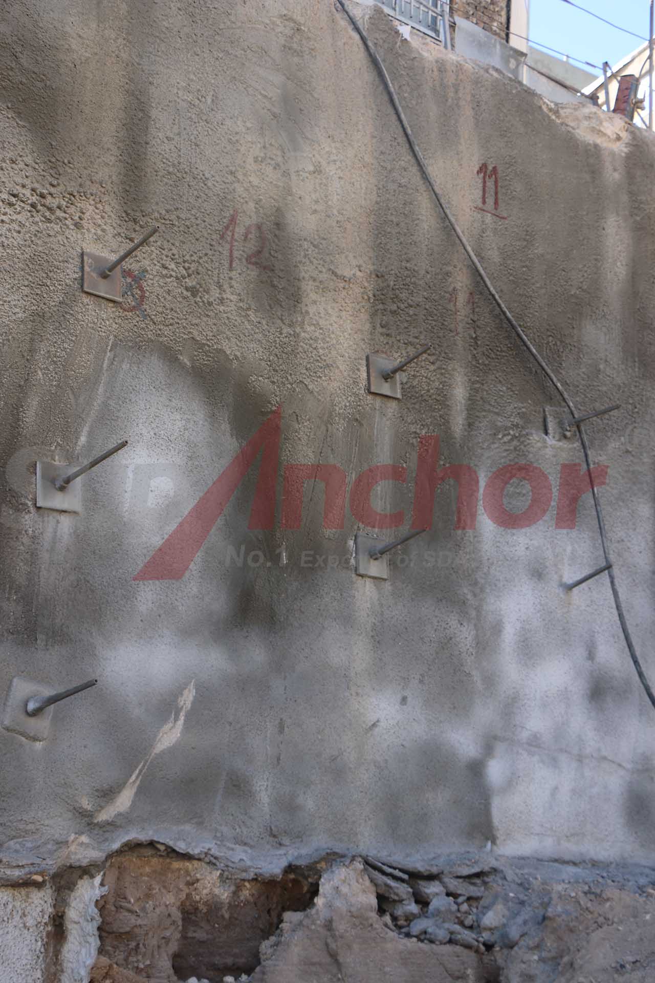 Construction site using SupAnchor self drilling anchor system