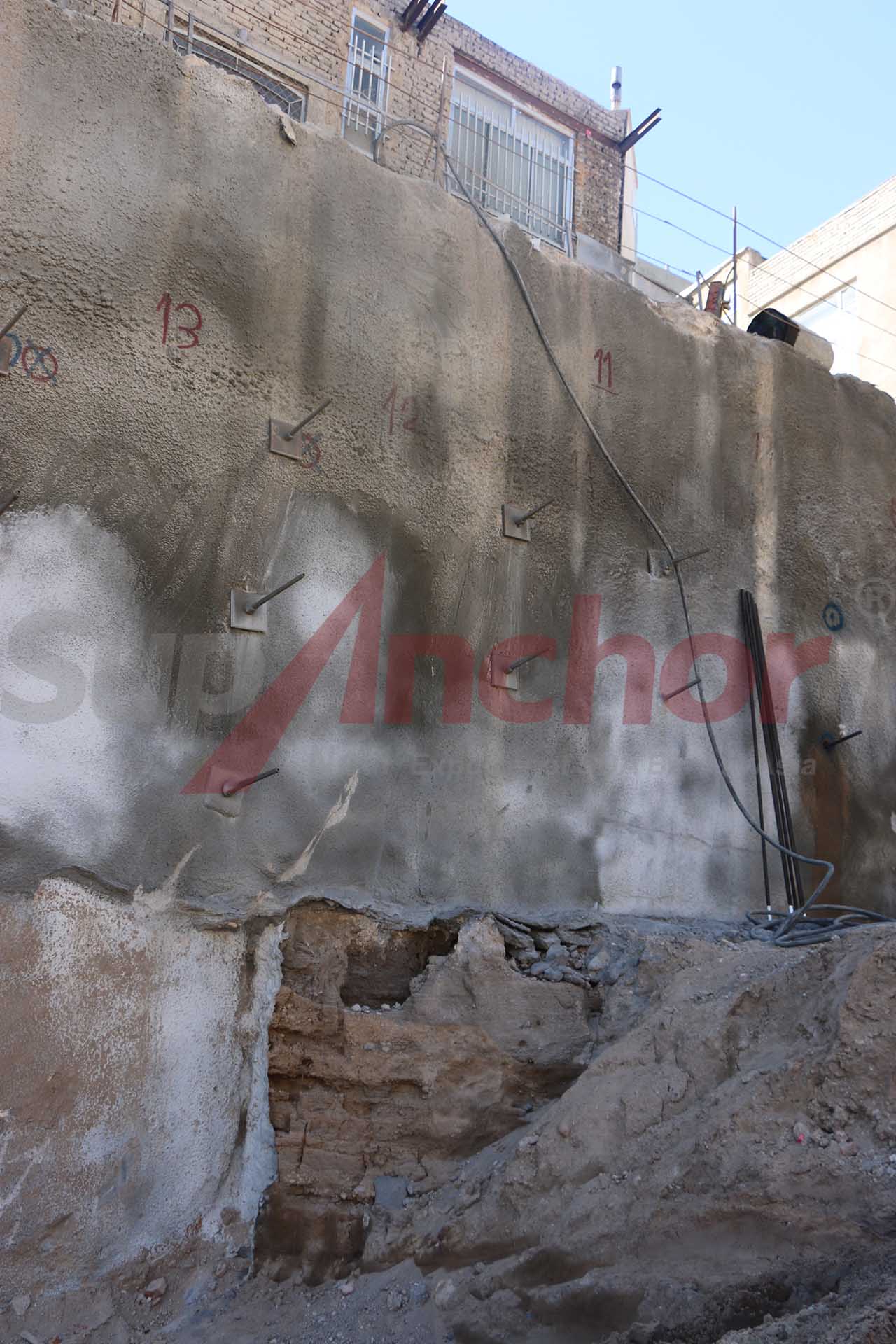 Construction site using SupAnchor self drilling anchor system