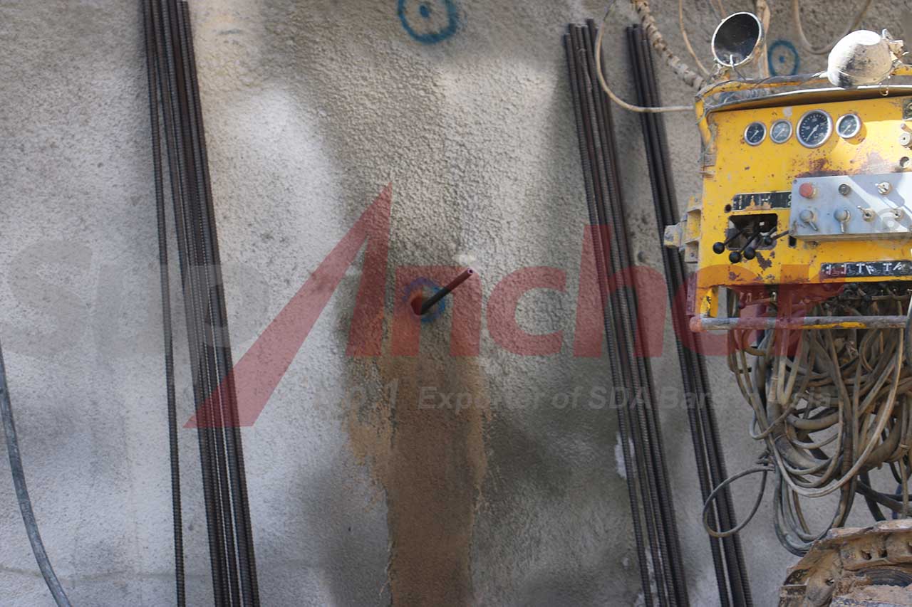Construction site using SupAnchor self drilling anchor system
