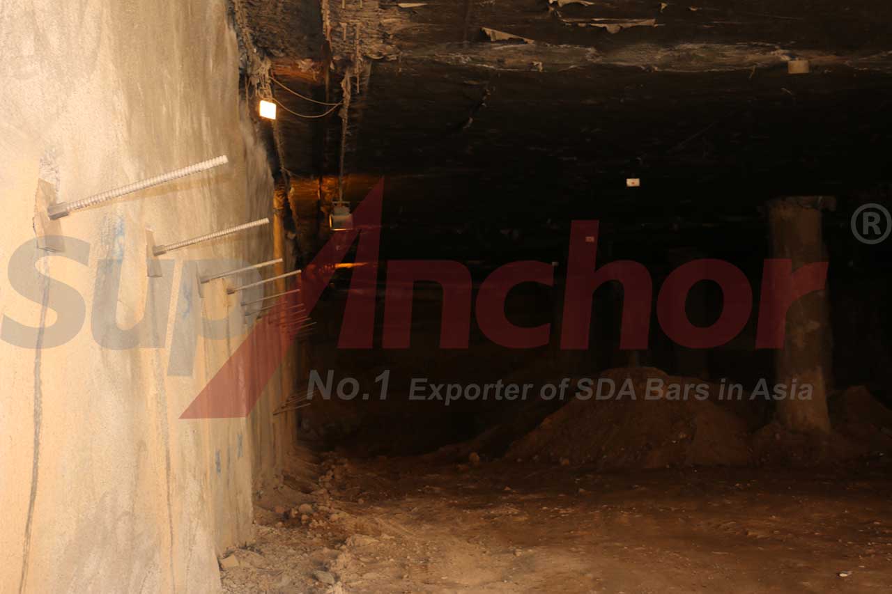 Construction site using SupAnchor self drilling anchor system