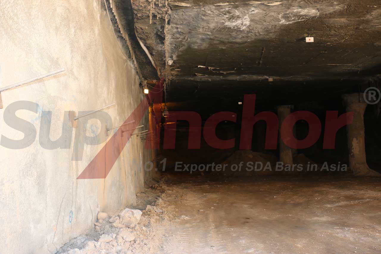 Construction site using SupAnchor self drilling anchor system