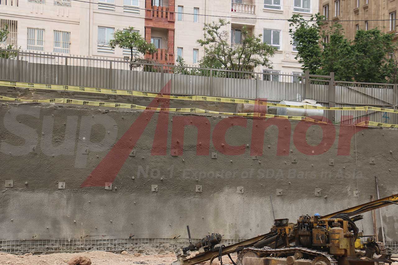 Construction site using SupAnchor self drilling anchor system