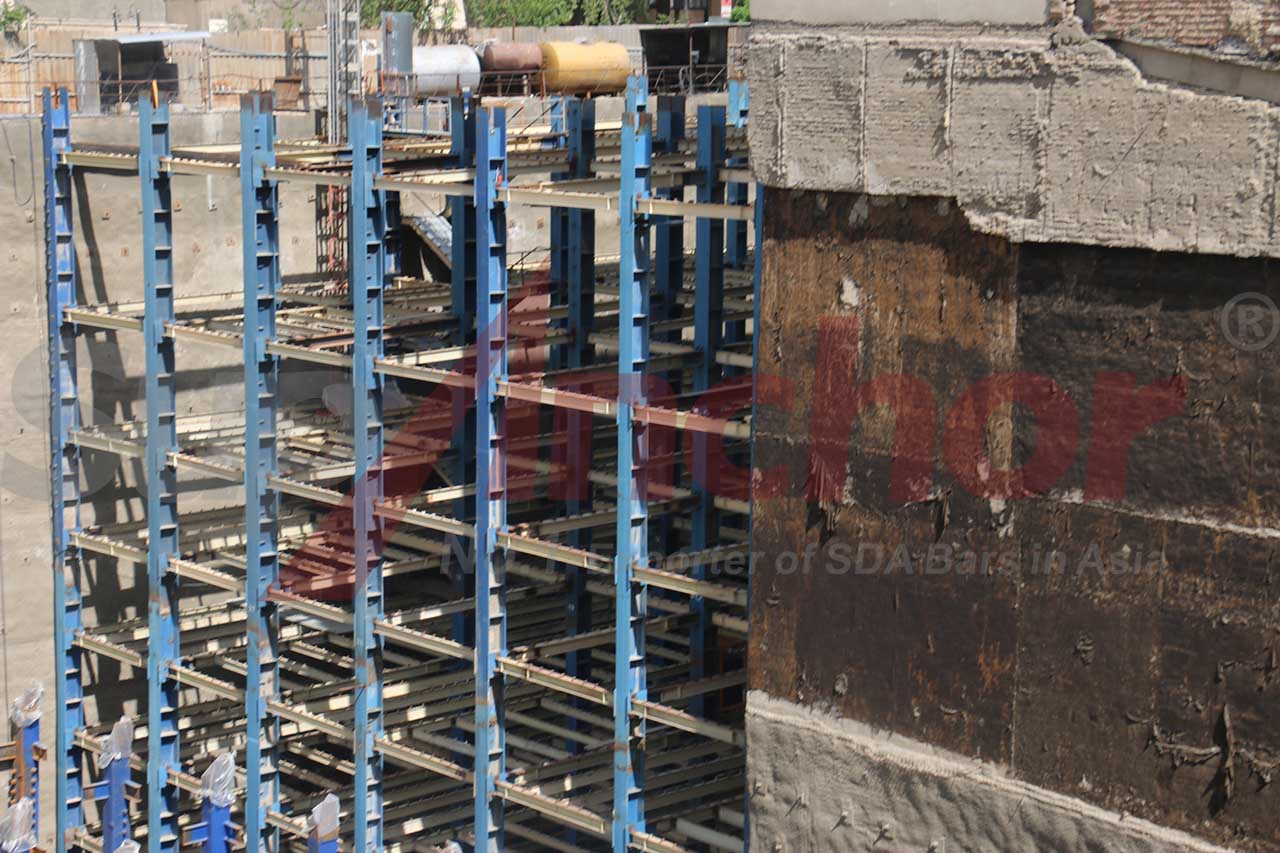 Construction site using SupAnchor self drilling anchor system