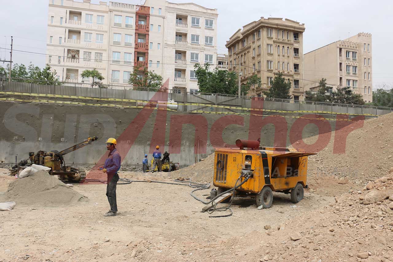 Construction site using SupAnchor self drilling anchor system