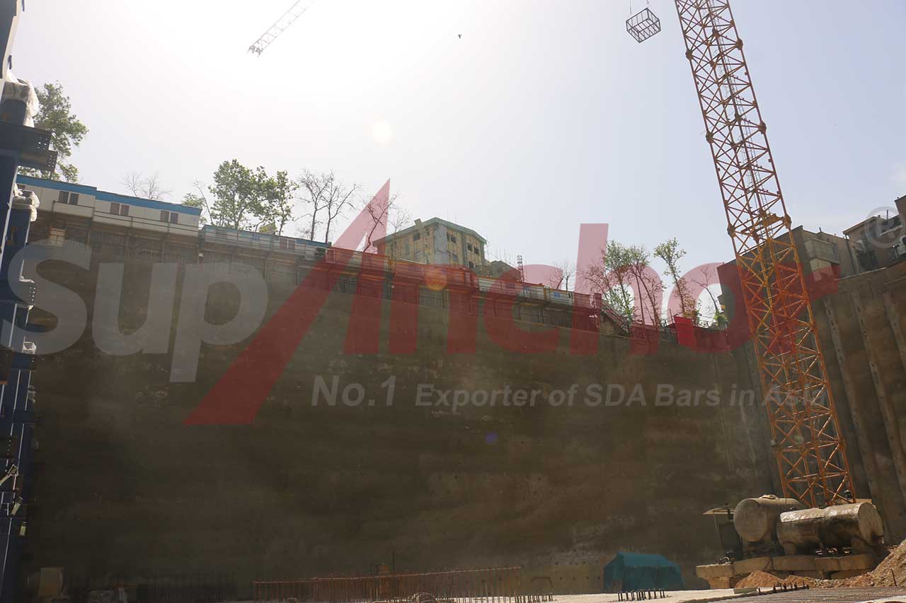 Construction site using SupAnchor self drilling anchor system