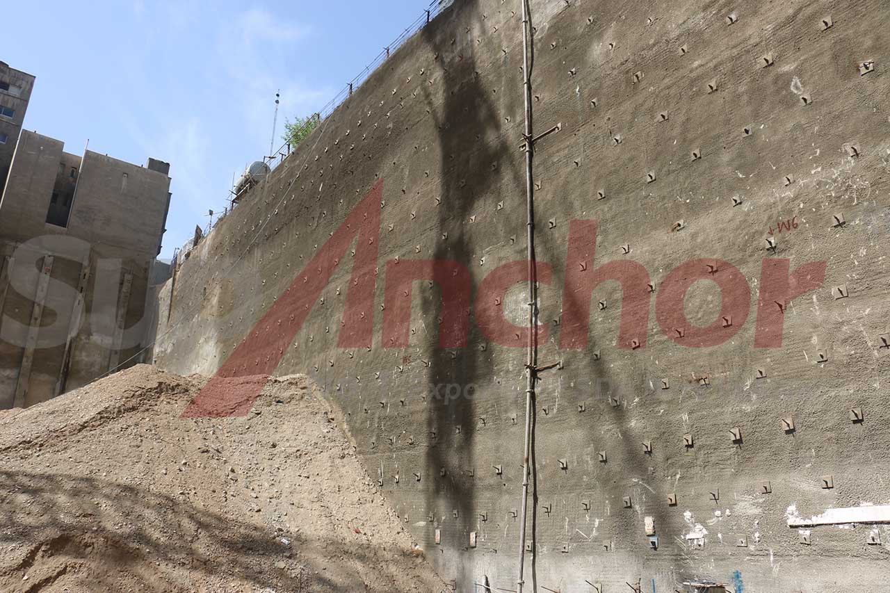 Construction site using SupAnchor self drilling anchor system
